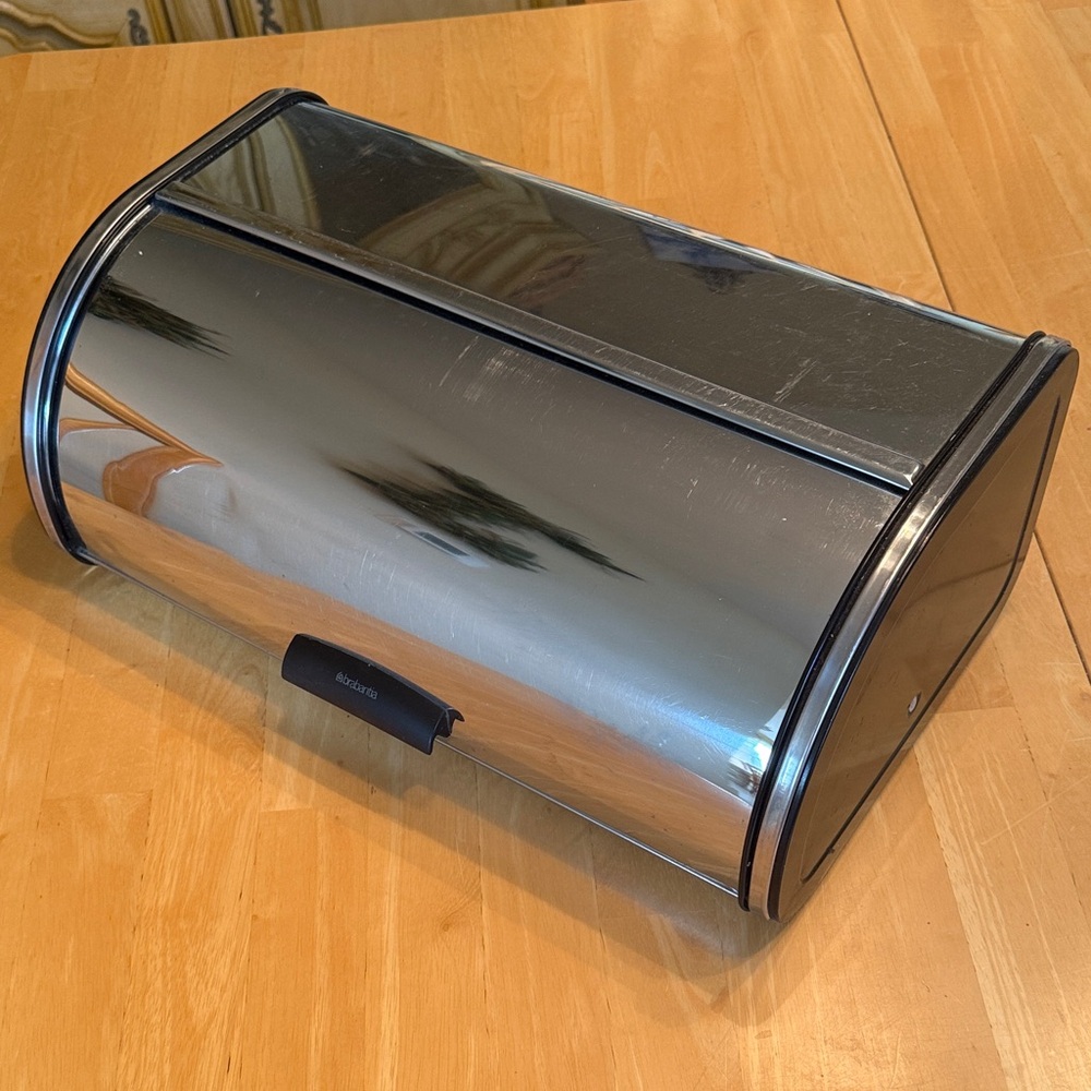Stainless Steel Bread Box with Roll-Top Lid - Silver🍞